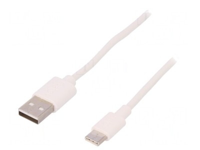Cablu USB 2.0 USB A la USB C 2m Alb 480Mbps foto