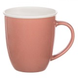 Cană New Bone, Ovala, Roz Nude, Margine Albă, Capacitate 355ml, Oem