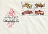 DDR 1987 - Plic, serie 4 valori tematica pompieri