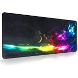 Mousepad Profesional pentru Gaming, 80 x 30 cm, Curcubeu, Baza Cauciucata si Cusaturi Laterale, Compatibil Laptop sau Calculator, Premium, CBD CORAL B