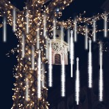 Instalatie Craciun, 8 turturi meteori, tub 45 cm, 288 LED-uri albe, lungime 2.3 m, IP44, ProCart