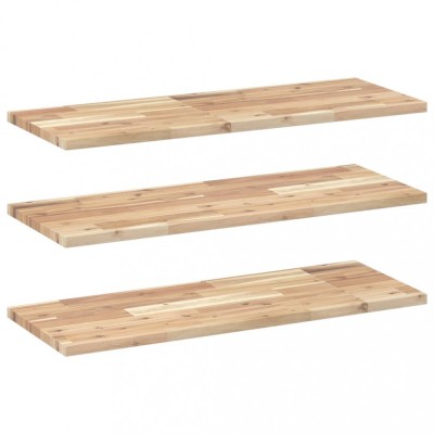 Rafturi suspendate 3 buc. 80x30x2 cm lemn masiv acacia netratat foto