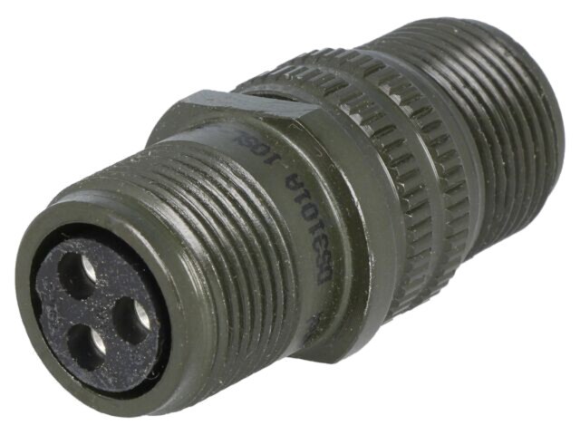 Conector circular 3 pini mamă AMPHENOL pentru lipire, 13A, 500V, MS/DS