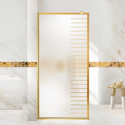 Paravan dus walk-in Aqua Roy Gold, Supreme auriu, sticla 8 mm mata, securizata anticalcar, 100x195 cm foto