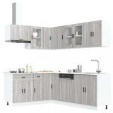 VidaXL Set de dulapuri de bucătărie 11 piese &bdquo;Porto&rdquo; lemn Sonoma gri