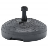 Suport umbrelă vidaXL 20L, plastic antracit aspect ratan, bază stabilă nisip/apă, 45x28 cm, rezistent intemperii, fixare 19-33mm