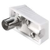 Mufa TV plastic BL-T1016 cu fixare surub tip tata, Hoff, pentru conectare cablu TV
