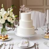 Topper Tort La Multi Ani! Acrilic Elegant, Reutilizabil, Decor aniversare, nunta, petreceri. 11cm/8cm, GravareLaser