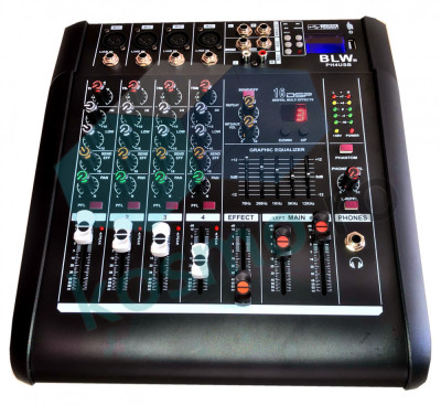Mixer audio amplificat bluetooth 4 canale 2x250W, Consola DJ amplificare boxe foto