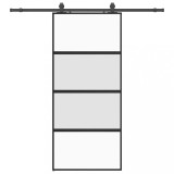 Usa glisanta cu set feronerie neagra 90x205cm sticla securizata