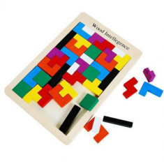 Joc logic Tetris din lemn foto