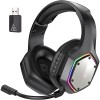 Casti On Ear SCE E1000 WT, Tehnologie AI, Wireless 2, 4 GHz, Bluetooth 5.3, RGB Light, Sunet Surround 7.1, Microfon ENC