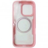 Husa tip 360, spate si fata, plastic si TPU roz, magnet, pentru Apple iPhone 16 Pro