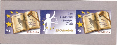 ROMANIA 2011-ZIUA EUROPEANA A JUSTITIEI CIVILE, DOUA SERII+VINIETA, MNH-LP 1920 foto