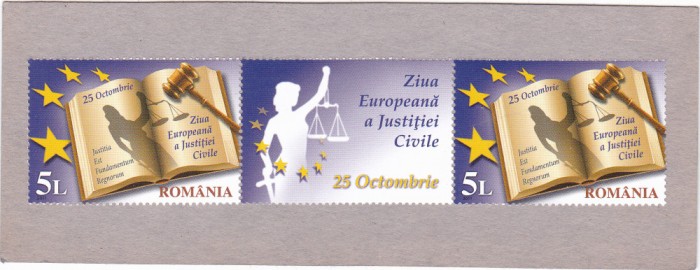 ROMANIA 2011-ZIUA EUROPEANA A JUSTITIEI CIVILE, DOUA SERII+VINIETA, MNH-LP 1920