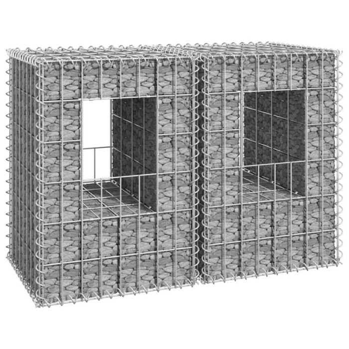 St&acirc;lpi tip coș gabion, 2 buc., 40x40x60 cm, fier