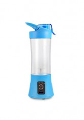 Mini blender Juice Qllipin, portabil, 380ml, albastru foto