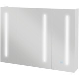 Kleankin Dulap cu Oglindă LED pentru Baie, USB, Raft Reglabil, 90x15x70cm, Alb Lucios | Aosom Romania
