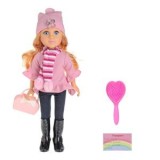 Papusa cu Tinuta Roz si Muzica, 48 cm, Accesorii incluse, CMCLASS