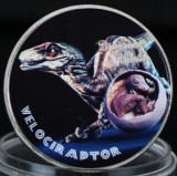 Dinozaur 2017 Velociraptor UNC Argintiu Colorat 40mm, America de Nord