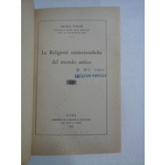 Le Religioni misteriosofiche del mondo antico - Nicola TURCHI - Roma, 1923
