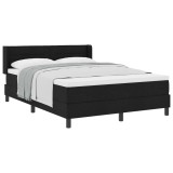 vidaXL Pat cu arcuri cu headboard Manual Negru 200 x 140 cm țesătură 3341043