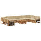 vidaXL Seturi de canapele cu pernă 11 pcs Lemn Solid de Acacia 3383926