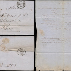 France 1854 Stampless Cover + Content Le Havre to Paris D.850