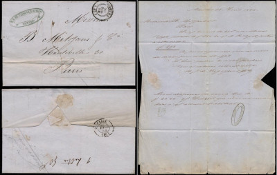 France 1854 Stampless Cover + Content Le Havre to Paris D.850 foto