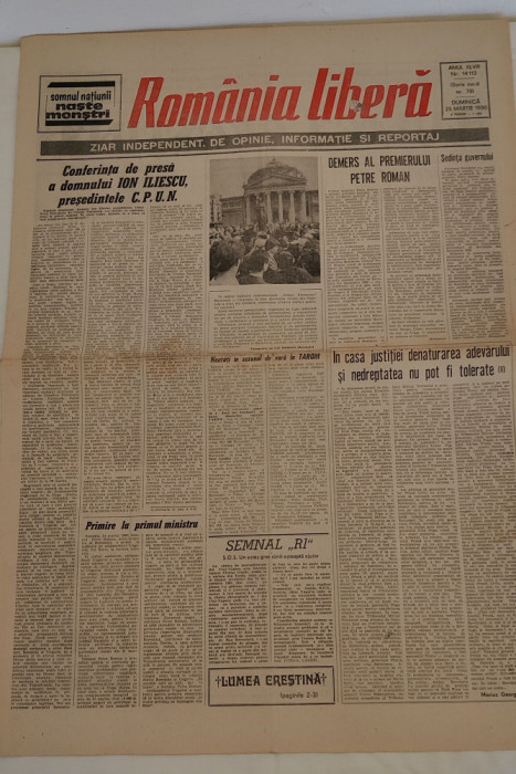 Rom&acirc;nia Liberă (25 martie 1990) serie nouă nr. 79