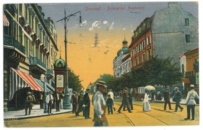5210 - BUCURESTI, Academiei Ave. Romania - old postcard - used - 1923 foto