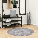 vidaXL Covor pufos &quot;PAMPLONA&quot; cu fire &icirc;nalte, albastru modern &Oslash; 100 cm