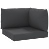 Perne de canapea din paleti, 3 buc., negru, material textil