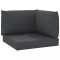 Perne de canapea din paleti, 3 buc., negru, material textil
