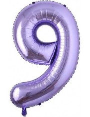 Balon folie cifra 9 lavanda - 100 cm foto