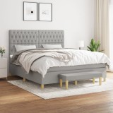 VidaXL Pat continental, gri deschis, 180x200 cm, material textil 3137413