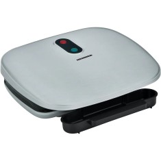Gratar electric Heinner AriaGrill HEG-F1000SL, 1000W; placi fixe turnate 27 X 23 cm, invelis antiaderent, maner rece, Indicator luminos, tava pentru c