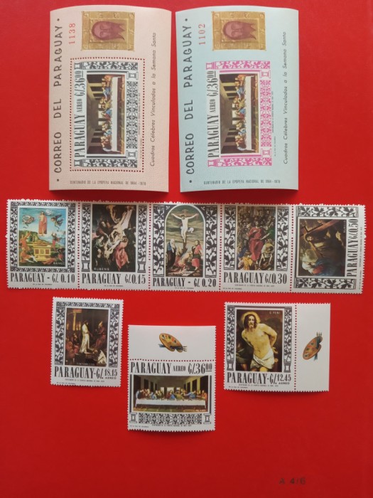 PARAGUAY, PICTURI - COLIȚE + SERIE COMPLETĂ MNH
