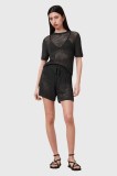 AllSaints pantaloni scurți PALOMA culoarea negru, uni, high waist, W076TC