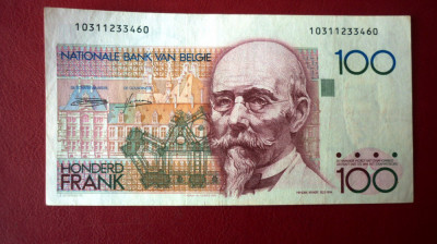 Bancnota 100 franci BELGIA foto