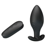 Cumpara ieftin Dop Anal Cu Vibratii Royal Pleasure Regina, Negru, 9 cm, Pretty Love