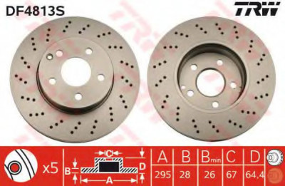 Disc frana MERCEDES C-CLASS Cupe (C204) (2011 - 2016) TRW DF4813S foto