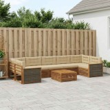 Cumpara ieftin Set de canapele de exterior 8 buc. 7-Locuri Natural si Bej