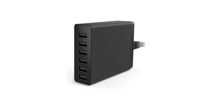 Incarcator 5V 6xUSB cu 2A USB negru foto