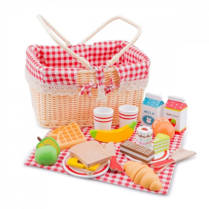 Cos de picnic cu accesorii din lemn - Joc de rol