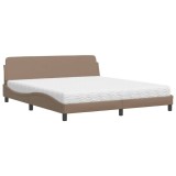 Cumpara ieftin Pat cu saltea, Dover, cappuccino, 180x200cm piele ecologica
