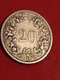 20 rappen 1883, stare EF / EF+ [poze]. Discount conform descriere [10 - 20 %. Vezi descrierea.].