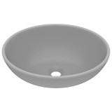 Cumpara ieftin Chiuveta lux, gri deschis mat, 40x33 cm, ceramica, forma ovala