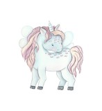 Cumpara ieftin Sticker decorativ Unicorn, Albastru, 60 cm, 3744ST, Oem