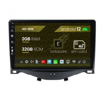 Navigatie Citroen C1 Peugeot 108 Toyota AYGO (2014-2022), Android 12, E-Octacore 2GB RAM + 32GB ROM, 9 Inch - AD-BGE9002+AD-BGRKIT101 foto